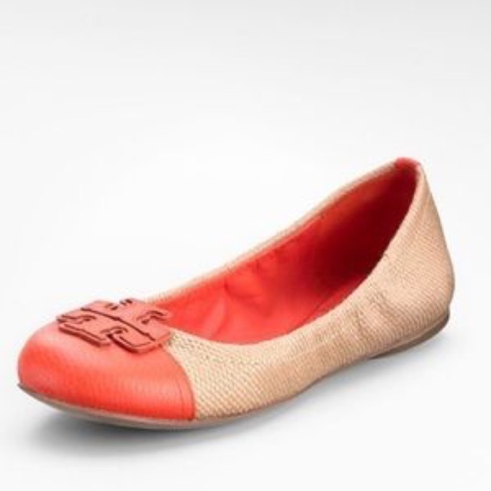 Tory Burch Ballet Flat Orange Logo